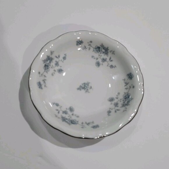 Johann Haviland Bavaria Germany Blue Garland Berry Bowl Silver Edge Vintage Lot3 - Picture 10 of 10